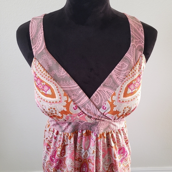 NWOT INC Pink Paisley Crossed Back Sundress - Picture 3 of 7
